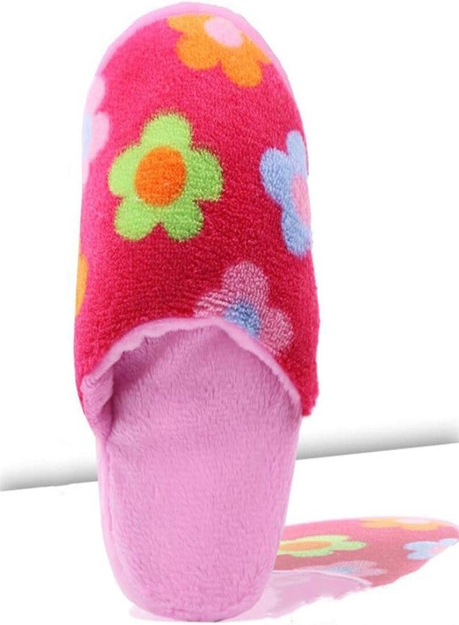 Tustao Pink Flowers Cute Pet Puppy Dog Cat Slipper Shape Plush Chew Play Toy Flip-Flops Squeaky Toys Dog Squeak Toys Pet Supplies - Image 1